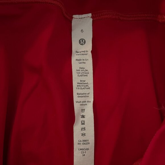 Lululemon - Fast and Free HR Crop 23" with Pockets Dark Red Size 6 - Picture 5 of 6